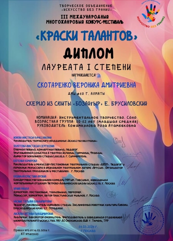 Диплом Скотаренко Вероника