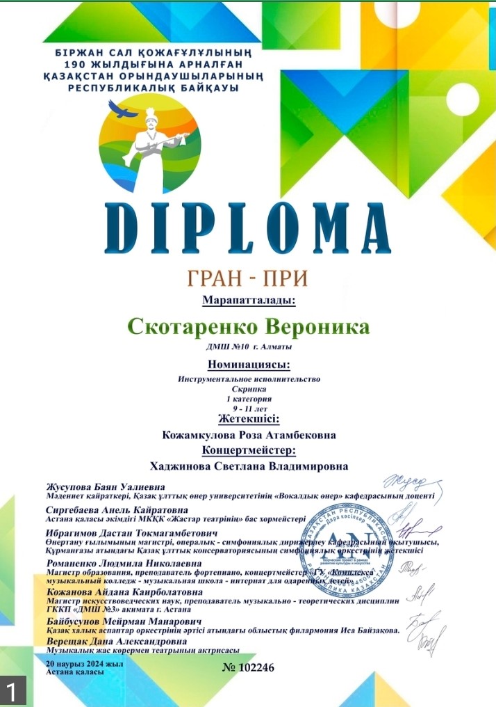Диплом Скотаренко Вероника